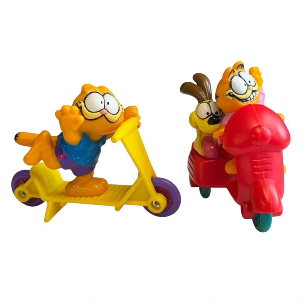 Vintage 1980's McDonalds Garfield Odie on Scooters Happy Meal Toys 4 Pieces